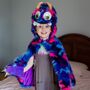 Monster Kost�m Crazy Sulley Blau-Lila mit Wackelaugen f�r Kinder
