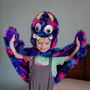 Monster Kost�m Crazy Sulley Blau-Lila mit Wackelaugen f�r Kinder