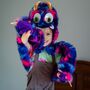 Monster Kost�m Crazy Sulley Blau-Lila mit Wackelaugen f�r Kinder