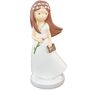 Kommunion Deko Tortenfigur f�r Kommunionskuchen M�dchen mit Blume 15 cm wei�