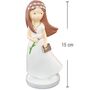 Kommunion Deko Tortenfigur f�r Kommunionskuchen M�dchen mit Blume 15 cm wei�