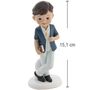 Kommunion Deko Tortenfigur f�r Kommunionskuchen Junge mit Kreuz 15 cm wei� blau