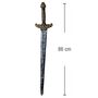 Ritter Schwert 86 cm lang mit Goldgriff und silberfarbener Klinge Kost�m-Zubeh�r