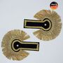 Schulterklappen Epauletten 1 Paar Schwarz Gold 27 x 18 cm Uniform f�r Erwachsene