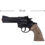 Revolver Polizei Schwarz Braun 22 cm lang Metallgeh�use 12 Schuss