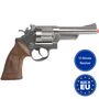 Revolver Polizei Silber Braun Magnum Pistole 26,5 cm Metallgeh�use 12 Schuss