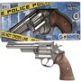 Revolver Polizei Silber Braun Magnum Pistole 26,5 cm Metallgeh�use 12 Schuss