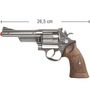 Revolver Polizei Silber Braun Magnum Pistole 26,5 cm  inkl. 144 Schuss