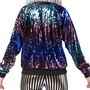Disco Kost�m Paillettenjacke Blau Lila 80er 90er f�r Damen