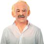 Opa Maske mit grauem Schnurrbart und Falten aus Latex f�r Herren 