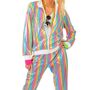 Jogginganzug Kost�m Regenbogen-Pailletten Pastellfarben 80er Jahre CSD f�r Damen