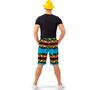 Hawaii Kost�m Aloha Shorts Blau mit Palmen Sonnenuntergang f�r Herren