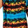 Hawaii Kost�m Aloha Shirt Hemd Blau mit Palmen Sonnenuntergang f�r Herren