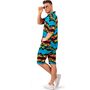 Hawaii Kost�m Aloha Shorts & Hemd Blau mit Palmen Sonnenuntergang f�r Herren