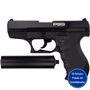 Polizei Spielzeug-Pistole mit Schalld�mpfer Schwarz P99 18 cm mit 200 Schuss Munition