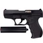 Polizei Spielzeug-Pistole mit Schalld�mpfer Schwarz P99 18 cm mit 200 Schuss Munition
