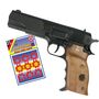 Polizei Pistole Agent Powerman Schwarz 22 cm inkl. 144 Schuss-Munition 