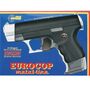 Pistole Eurocop Schwarz Silber 16,5 cm Polizei 13-Schuss-Pistole