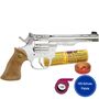 Pistole Kadett Silber 19 cm Cowboy-Revolver inkl. 1200 Schuss Munition