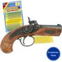 Pistole Philadelphia 13 cm Vintage Braun Grau Pirat inkl. 100 Schuss Munition