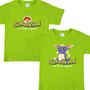 Schulkind T-Shirt Die Reise beginnt Gr�n mit Fantasie-Tier f�r Kinder
