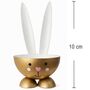 2 Eierbecher Hase Grau & Gold aus Metall Osterhase 10 cm gedeckter Tisch Ostern
