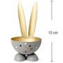 2 Eierbecher Hase Grau & Gold aus Metall Osterhase 10 cm gedeckter Tisch Ostern