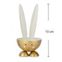 2 Eierbecher Hase Grau & Gold aus Metall Osterhase 10 cm gedeckter Tisch Ostern