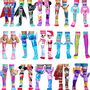 Lustige Barbie Meerjungfrauen Socken bunt mit 3D-Flossen f�r Kinder und Erwachsene