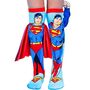 Lustige Superman Socken Blau Rot Superheld mit 3D-Effekt f�r Kinder & Erwachsene