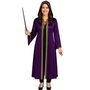 Zauberer Kost�m Magic Langer Umhang mit Kapuze Lila Gold f�r Erwachsene
