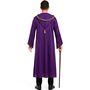 Zauberer Kost�m Magic Langer Umhang mit Kapuze Lila Gold f�r Erwachsene