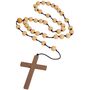XXL Rosenkranz aus Holz 90 cm mit Kreuz f�r Erwachsene