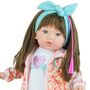 Puppe Nora 45 cm mit langen braunen Haaren & Weichk�rper f�r Kinder