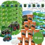 Fendt Traktor Party-Set Landmaschine Party-Deko 65-Teile Trekker Geburtstag