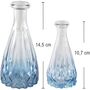 2 Vasen mit Blauem Farbverlauf 14,5 und 10,7 cm Tischdeko Hochzeit Geburtstag