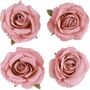 Rosenbl�ten Altrosa 4er Set 11 x 6 cm Deko Rosenk�pfe f�r Hochzeit Geburtstag