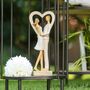 Brautpaar Figur Stehend Liebe Wei mit Herz Tischdeko Hochzeits-Deko