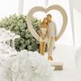 Brautpaar Figur Sitzend Liebe Wei� mit Herz Tischdeko Hochzeits-Deko