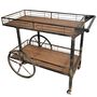 Vintage Servierwagen 94 x 54 x 77 cm Holz Metall 2 Ebenen mit R�dern Deko
