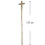Bischofsstab mit Kreuz 5-tlg. Goldener Bischofskreuz-Stab 137 cm f�r Erwachsene