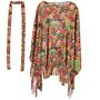 Hippie Kost�m Joan Bunter Poncho mit Stirnband Boho-Stil f�r Damen