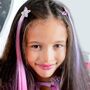 Bunte Haarstr�hnen mit Clip 8 St�ck Pink & Lila Prinzessin Extensions f�r Kinder