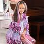 Bunte Haarstr�hnen mit Clip 8 St�ck Pink & Lila Prinzessin Extensions f�r Kinder