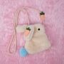 Hasen Handtasche Hoppler Flocke 19 x 15 cm wei�e Pl�sch Tasche Ostern f�r Kinder