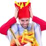 Currywurst Kost�m Extra Scharf mit Pommes-M�tze f�r Erwachsene