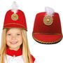 Nussknacker Hut Rote Uniform-M�tze mit wei�er Feder Majorette f�r Kinder