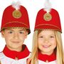 Nussknacker Hut Rote Uniform-M�tze mit wei�er Feder Majorette f�r Kinder