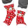 Kuschelsocken mit Weihnachtsmotiv Rot Thermosocken Rentier Rudolf f�r Erwachsene