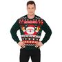 Weihnachtspullover HO HO HO Santa Claus Gr�n mit Rot f�r Herren  